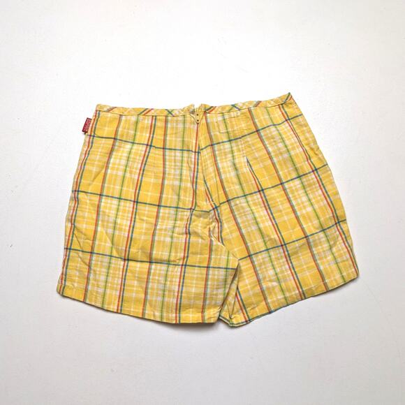 Vintage Esprit Shorts Girls Size 7 Yellow Rainbow Plaid - Picture 3 of 4